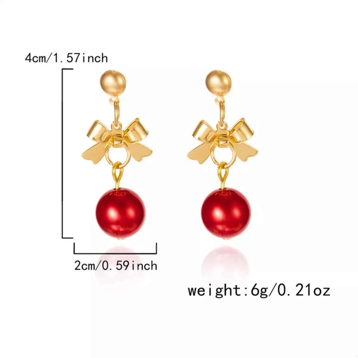 Christmas 18K Gold-Plated Ball Drop Earrings