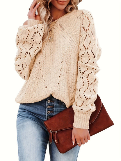 Chic Diamond Grid Sweater Casual Style