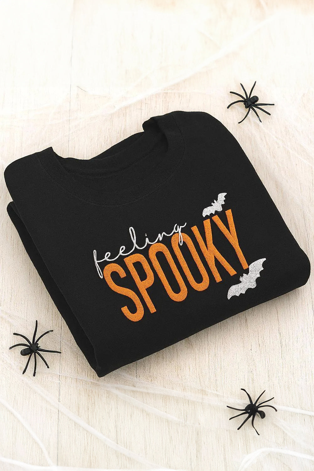 Feeling Spooky Embroidered Drop Shoulder Sweatshirt