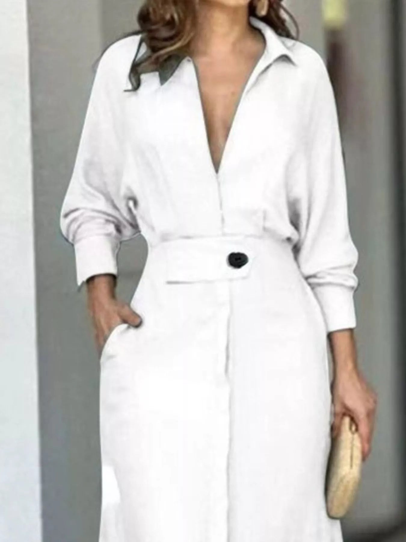 Side Slit Long Sleeve Dress