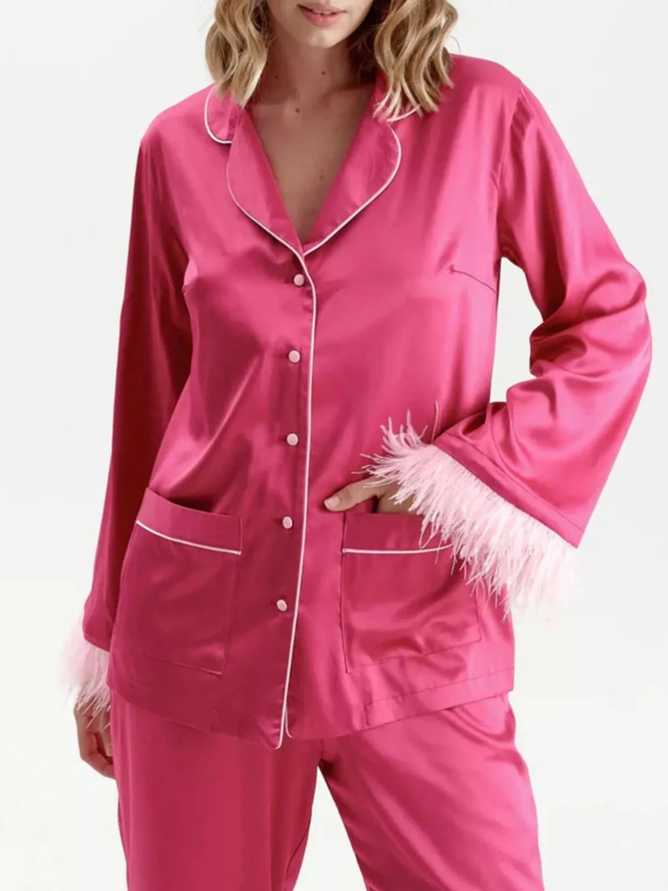 Silky Button Up Lounge Set