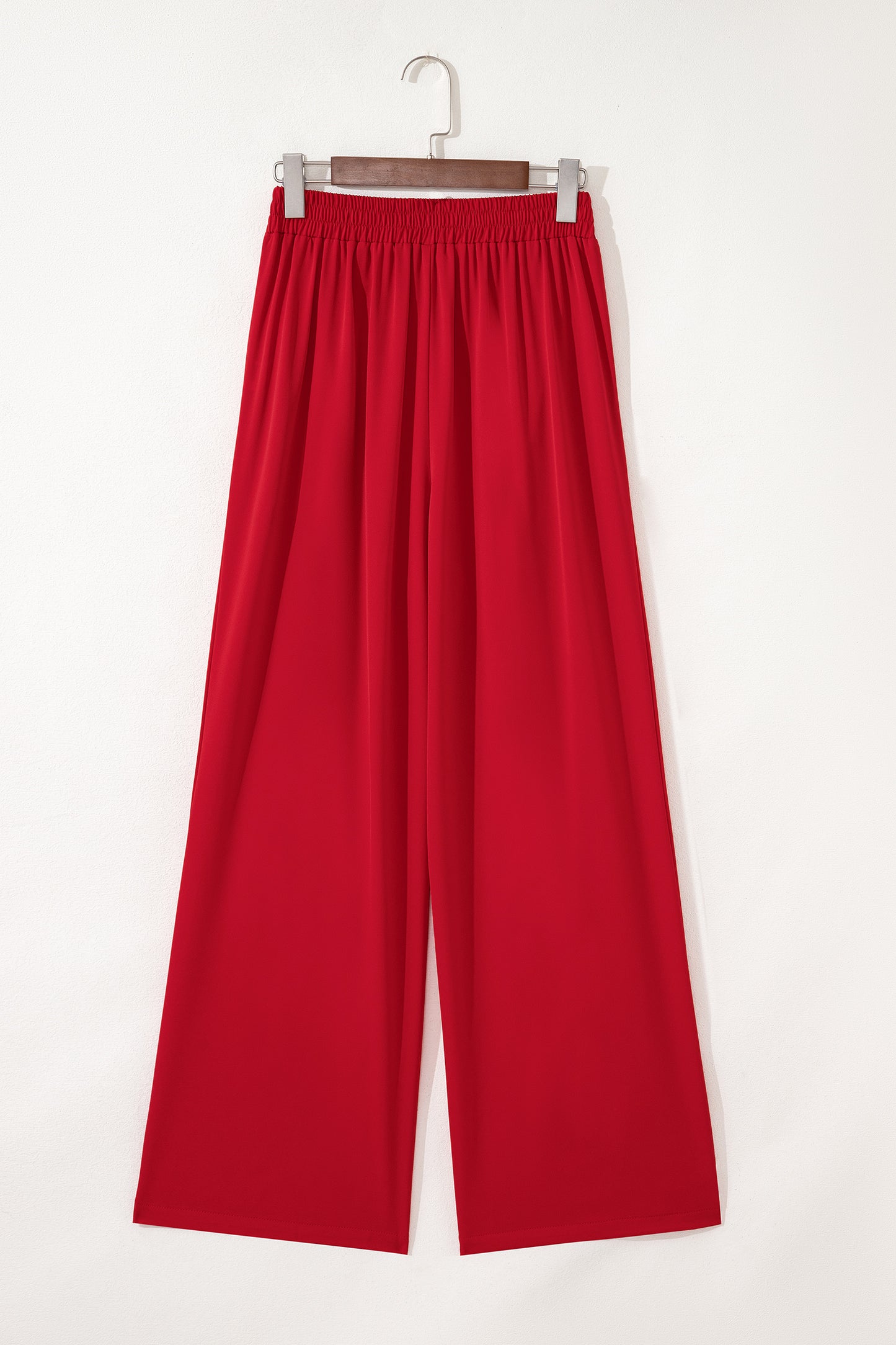 Pleated Pull-On High Waist Straight Leg Pants