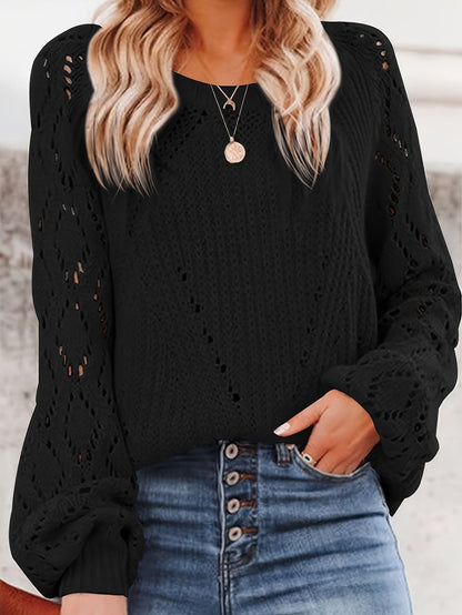 Chic Diamond Grid Sweater Casual Style