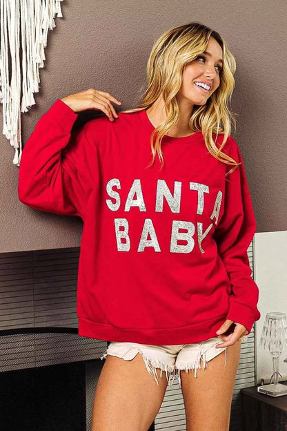 BiBi Santa Baby Lettering Christmas Sweatshirt