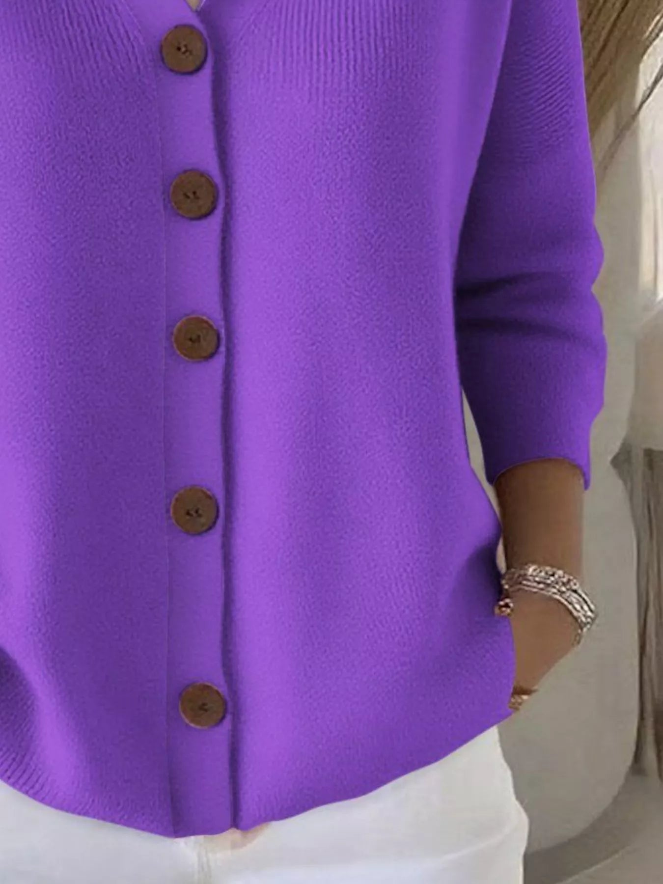 Full Size Hooded Button-Down Knit Cardigan Plus Size