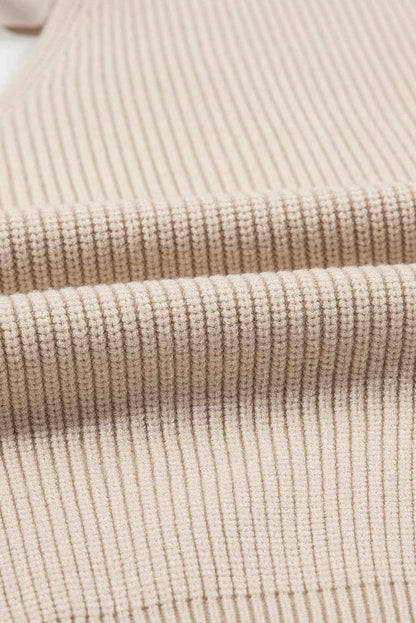 Bow Back  Lantern Sleeve V-Neck Sweater