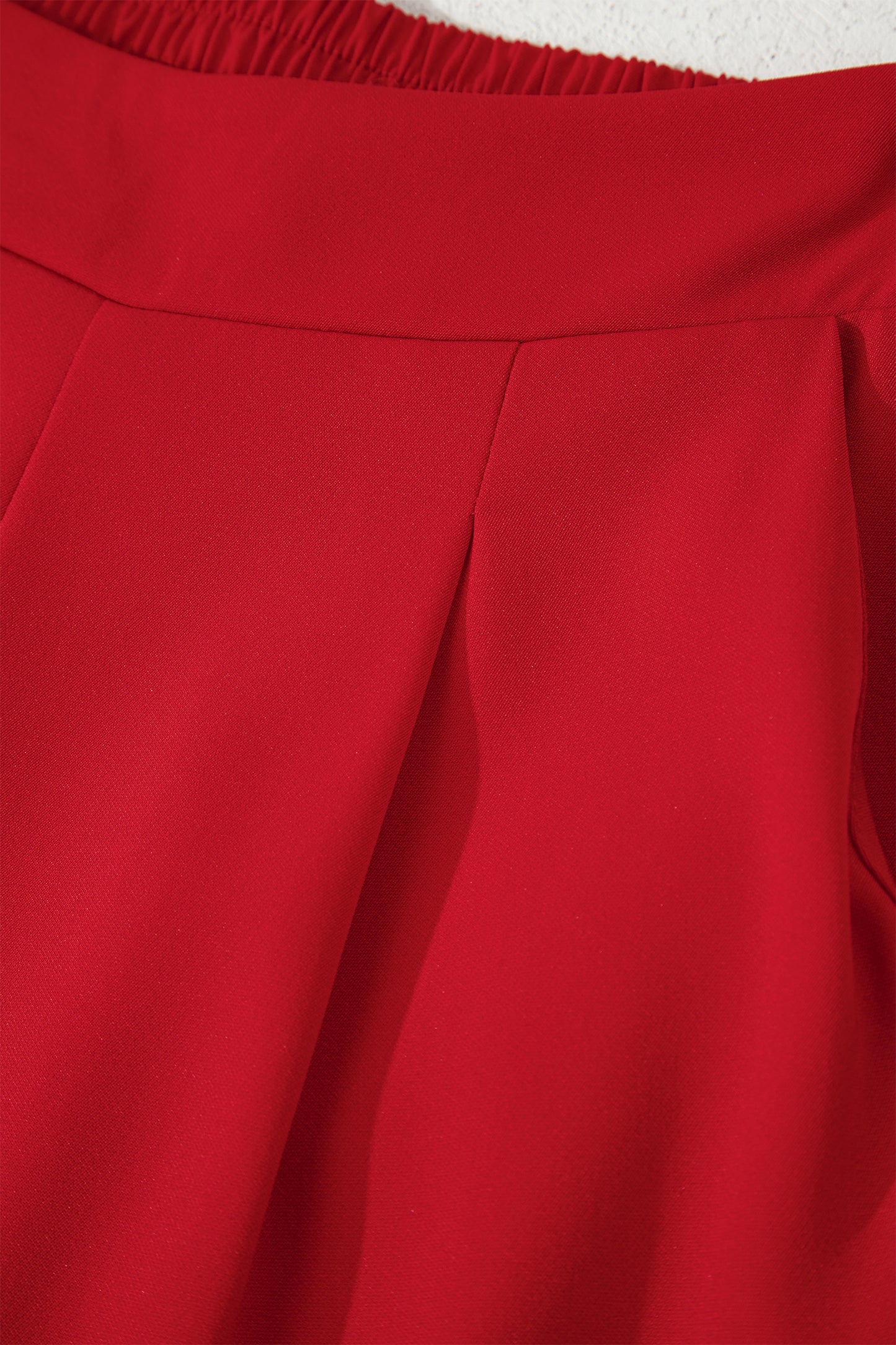 Pleated Pull-On High Waist Straight Leg Pants