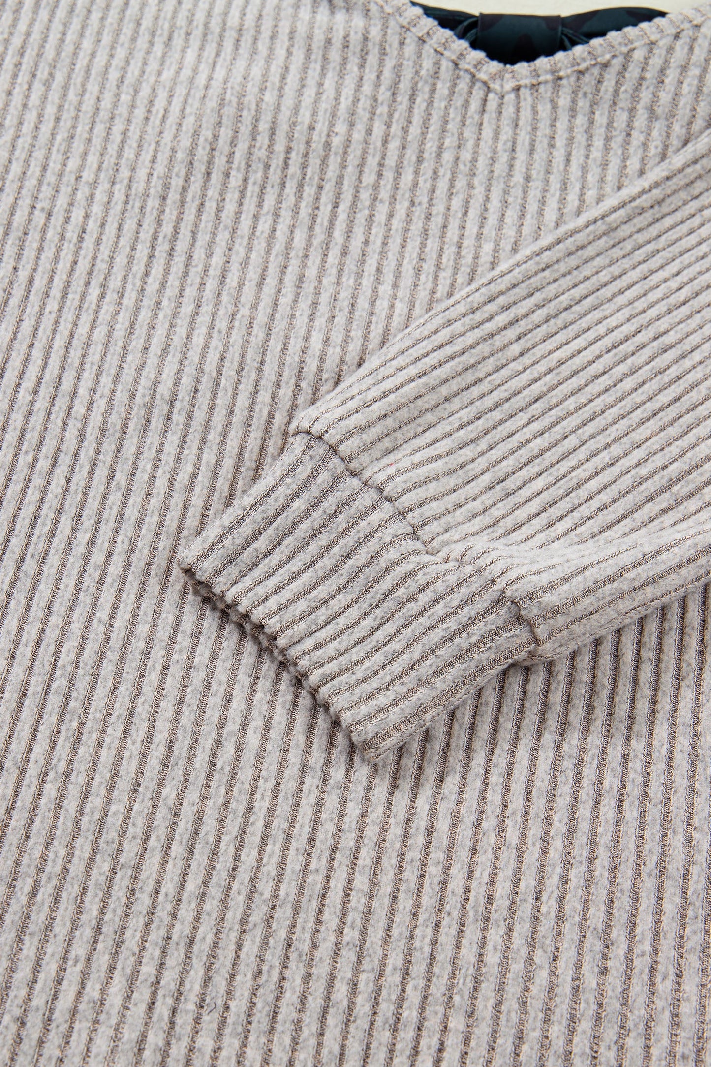 Bow Back Ribbed Knit V-Neck Drop Shoulder Top