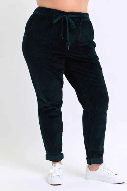 Judy Blue Full Size High Waist Corduroy Cuffed Jogger Plus Size