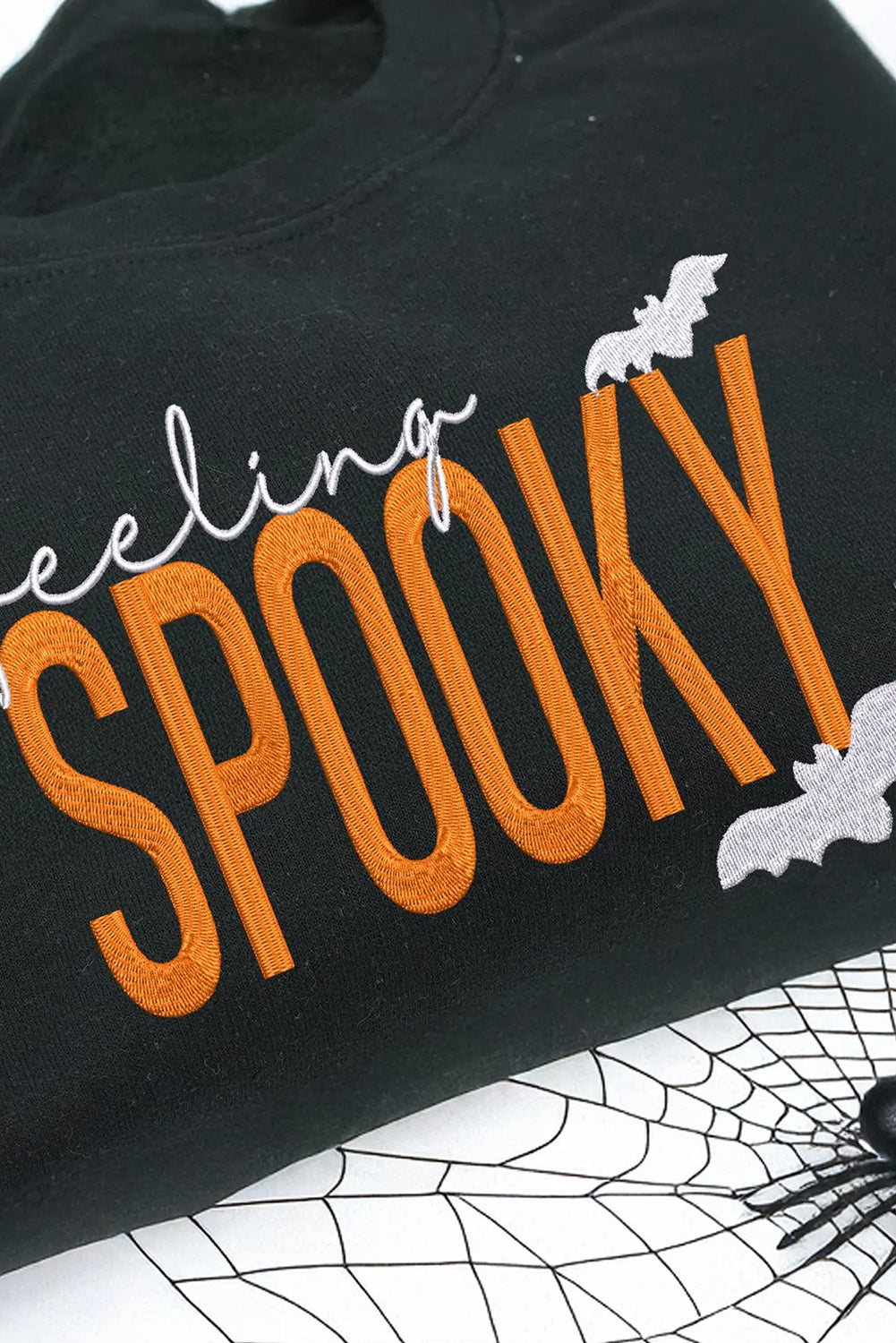Feeling Spooky Embroidered Drop Shoulder Sweatshirt