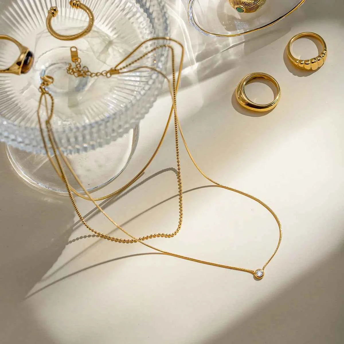 18K Gold-Plated Layered Necklace