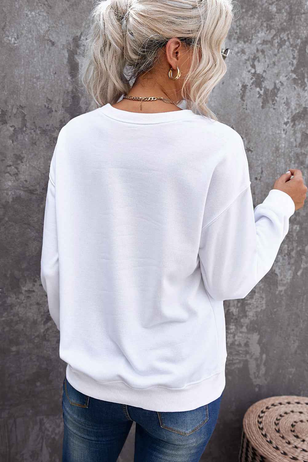 Beige FLANNELS PUMPKINS BONFIRES Graphic Drop Shoulder Sweatshirt