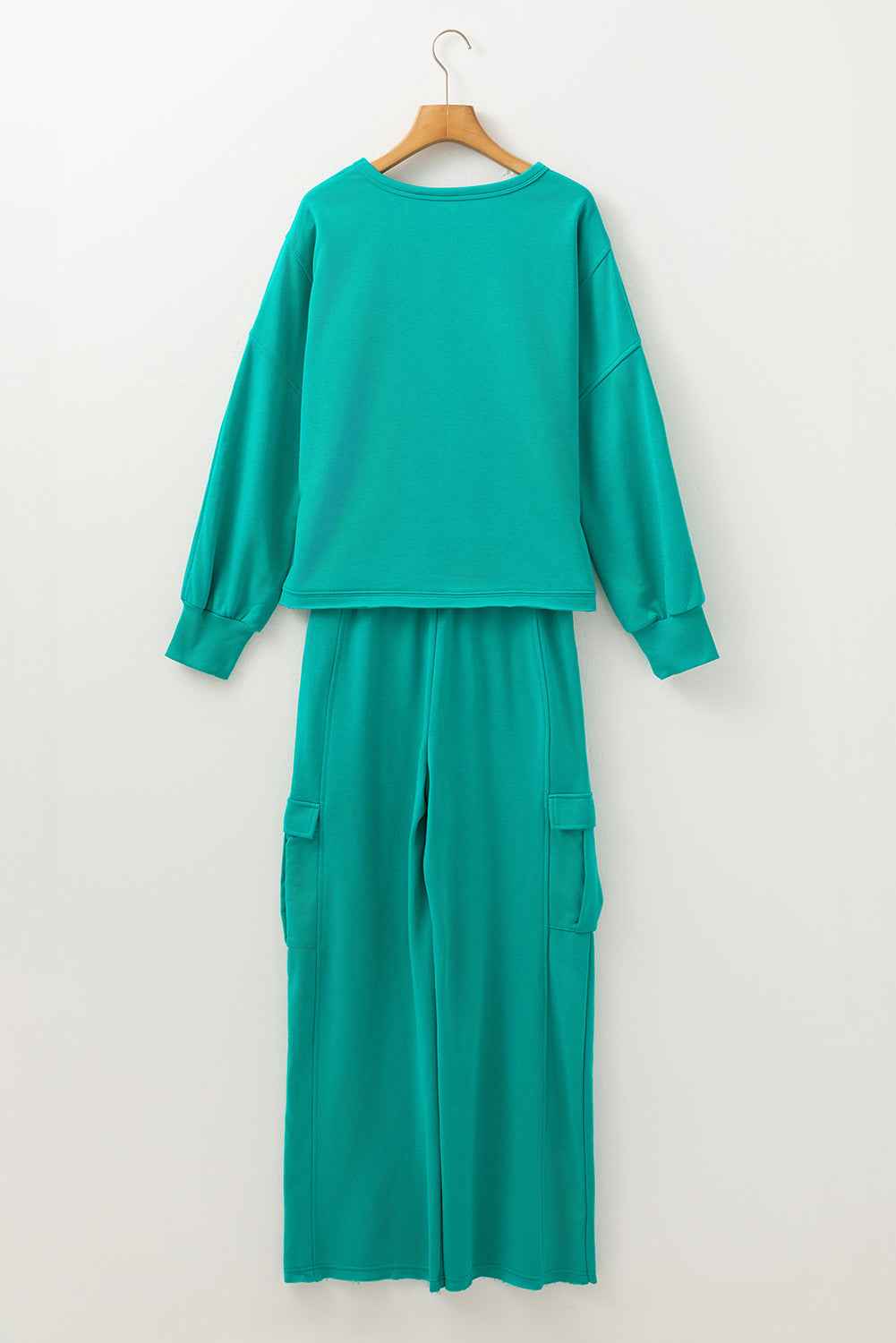 Solid Patchwork Top and Pants Set