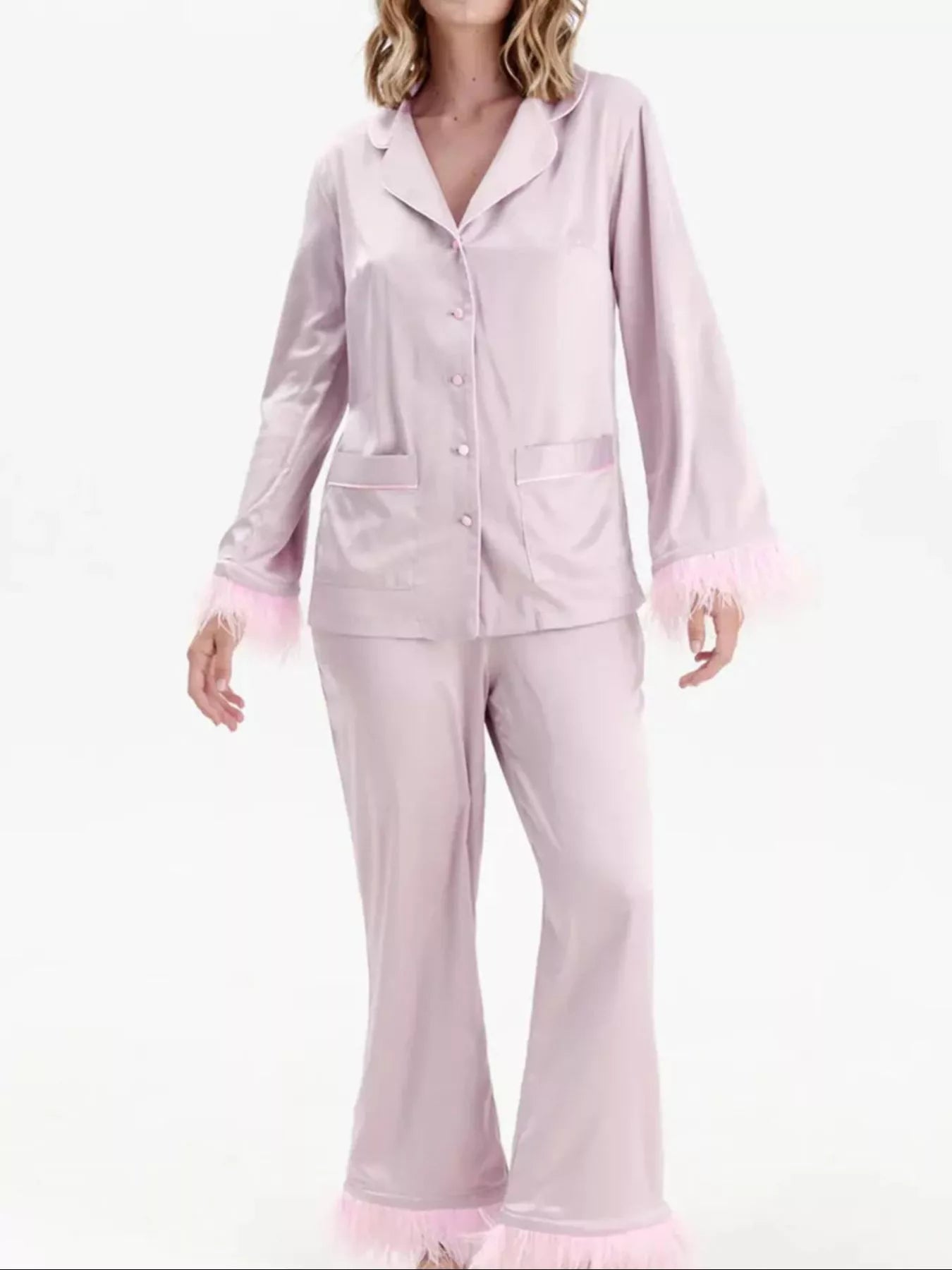 Silky Button Up Lounge Set