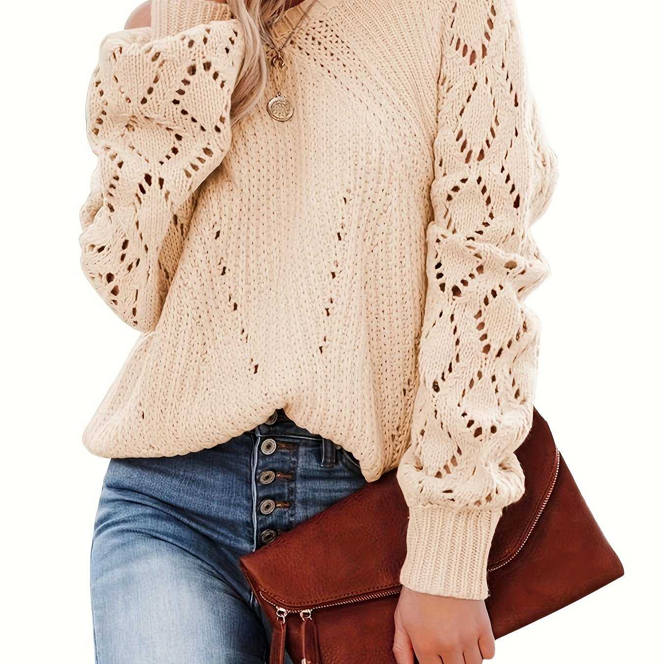 Chic Diamond Grid Sweater Casual Style


