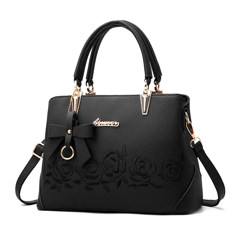Women's Motorcycle Style PU Leather Shoulder Bag – Large Crossbody Handbag | 8 Colors