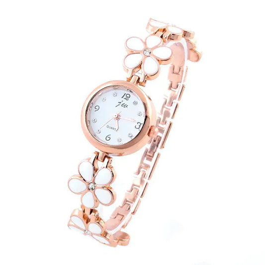 Women's Quartz Watch with Floral Design