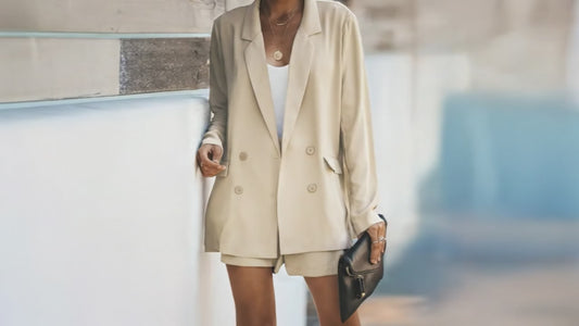 Longline Blazer and Shorts Two-Piece Set