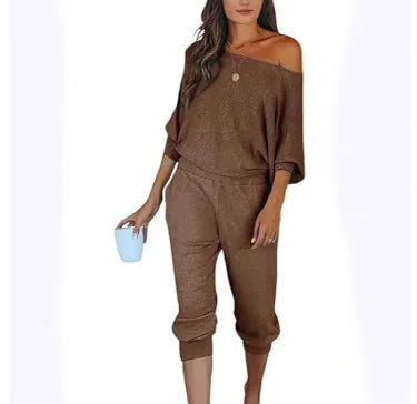 Stylish Off-Shoulder Jumpsuit with Sleeves