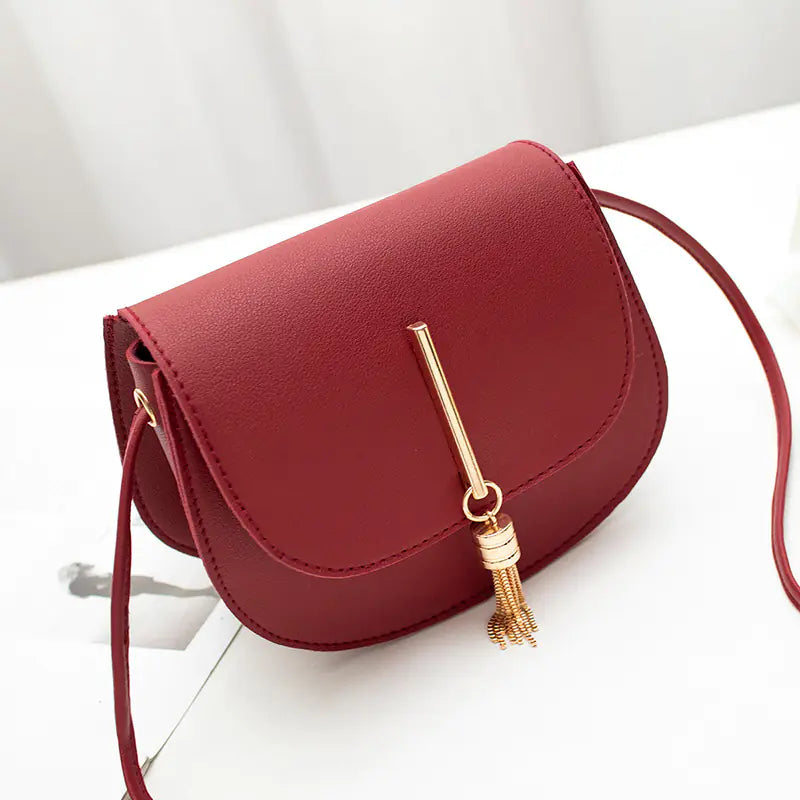 Fringe Crossbody Phone Bag – PU Leather Shell Shape Purse | 6 Colors